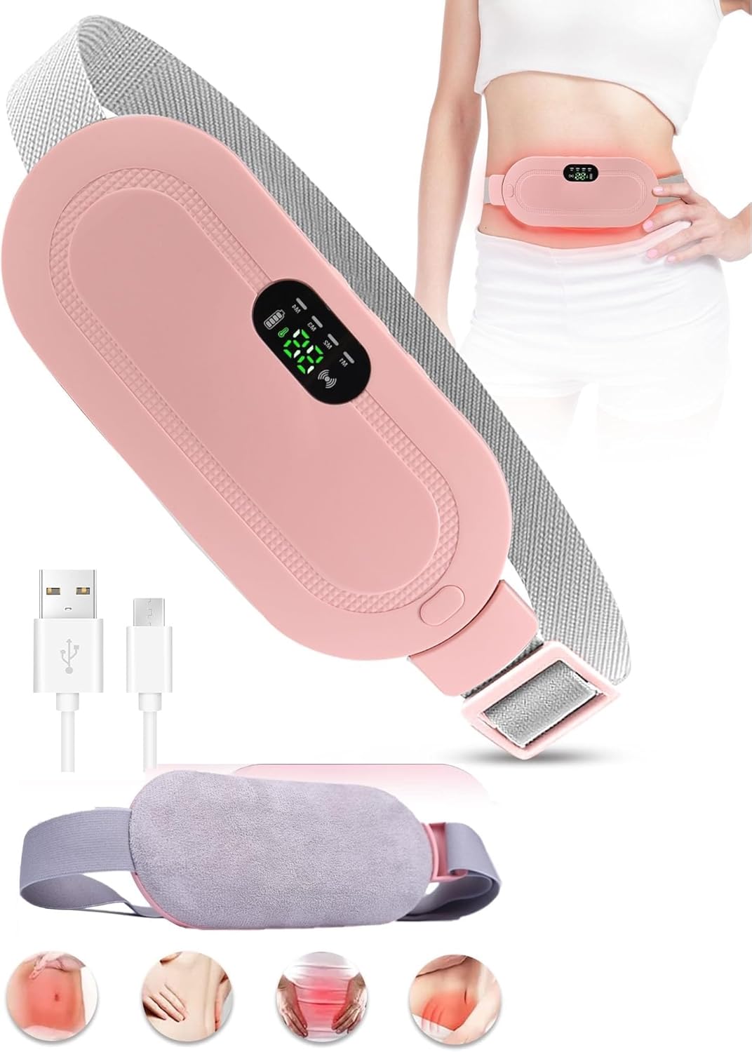 Period Cramp Relief Heating Pad & Massager for Back Pain