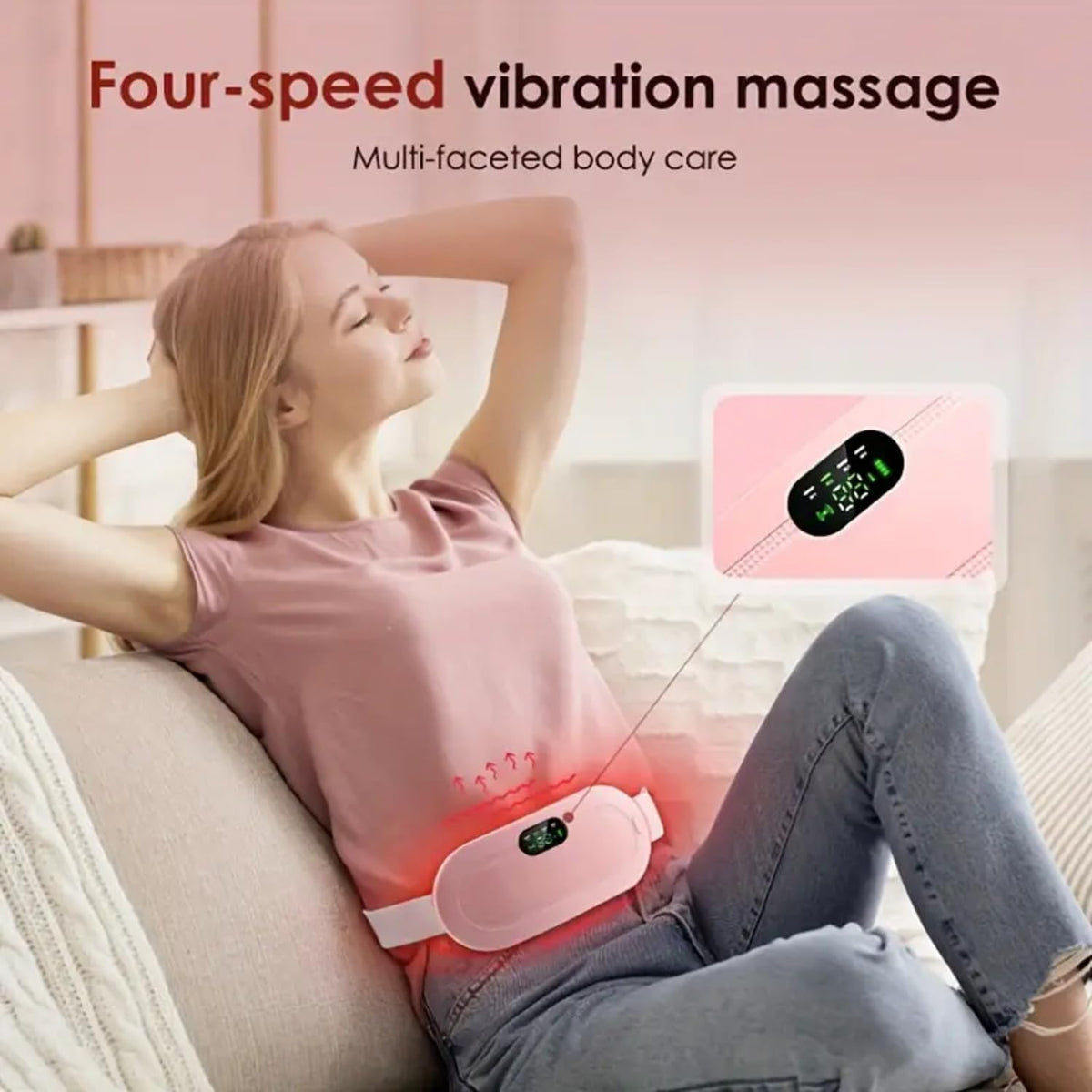 Period Cramp Relief Heating Pad & Massager for Back Pain