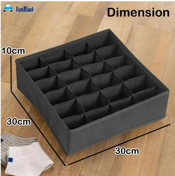 24-Grid Drawer Organizer for Makeup & Accessories (Pack of 3)