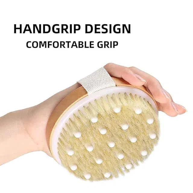 Wooden Handle Loofah Bath Brush with Back Cleaner