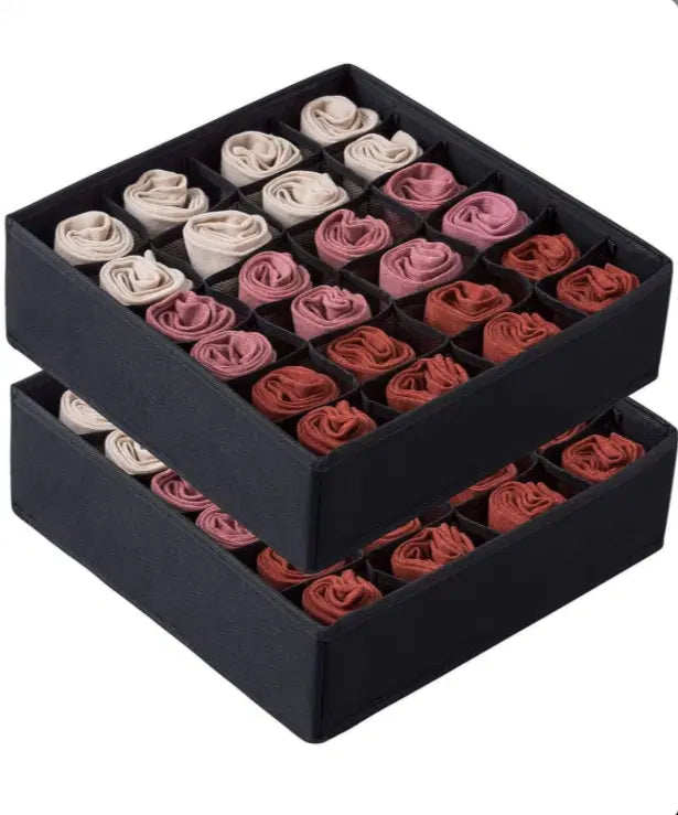 24-Grid Drawer Organizer for Makeup & Accessories (Pack of 3)