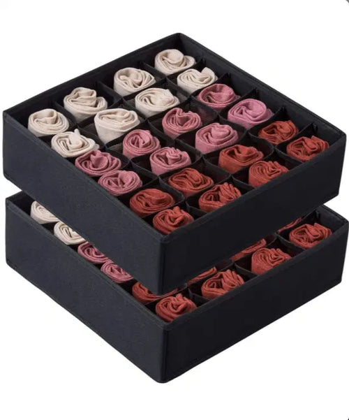 24-Grid Drawer Organizer for Makeup & Accessories (Pack of 3)