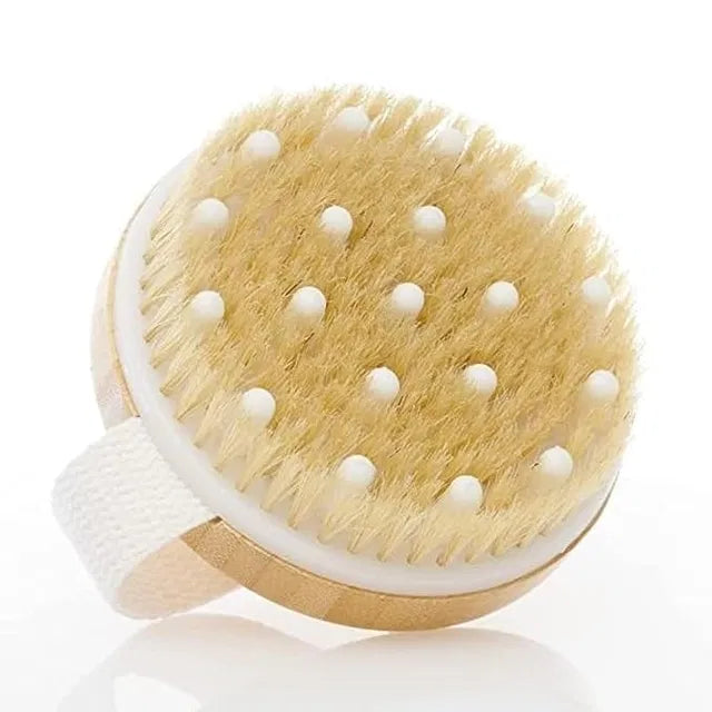 Wooden Handle Loofah Bath Brush with Back Cleaner