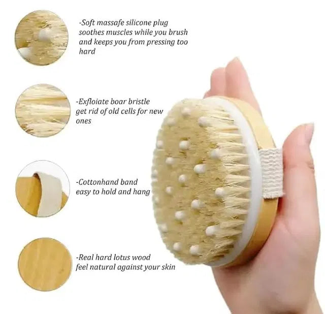 Wooden Handle Loofah Bath Brush with Back Cleaner