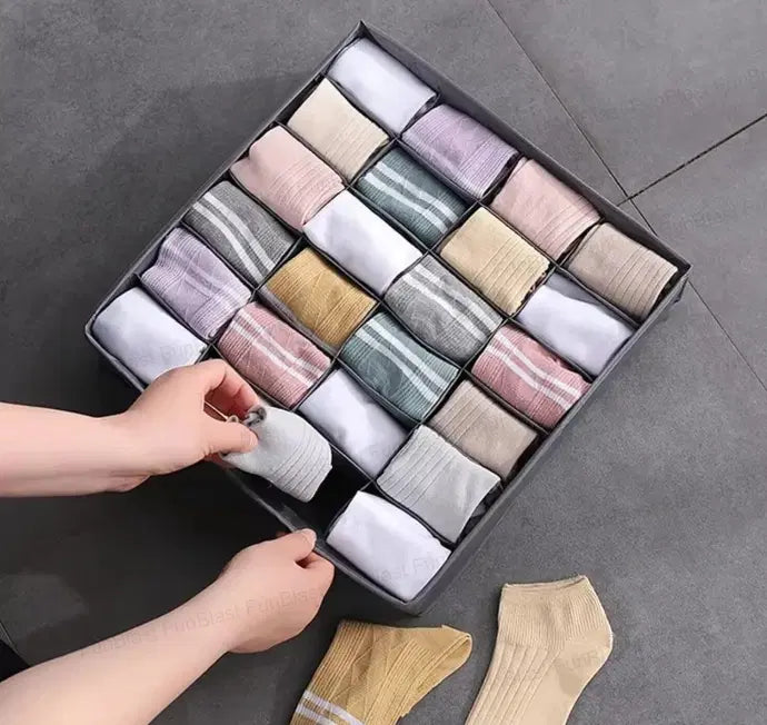 24-Grid Drawer Organizer for Makeup & Accessories (Pack of 3)