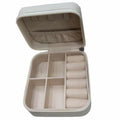 Peach Leather-Look Travel Jewelry Box